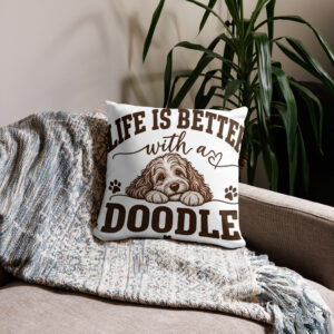 Life Is Better With a Doodle Throw Basic Pillow